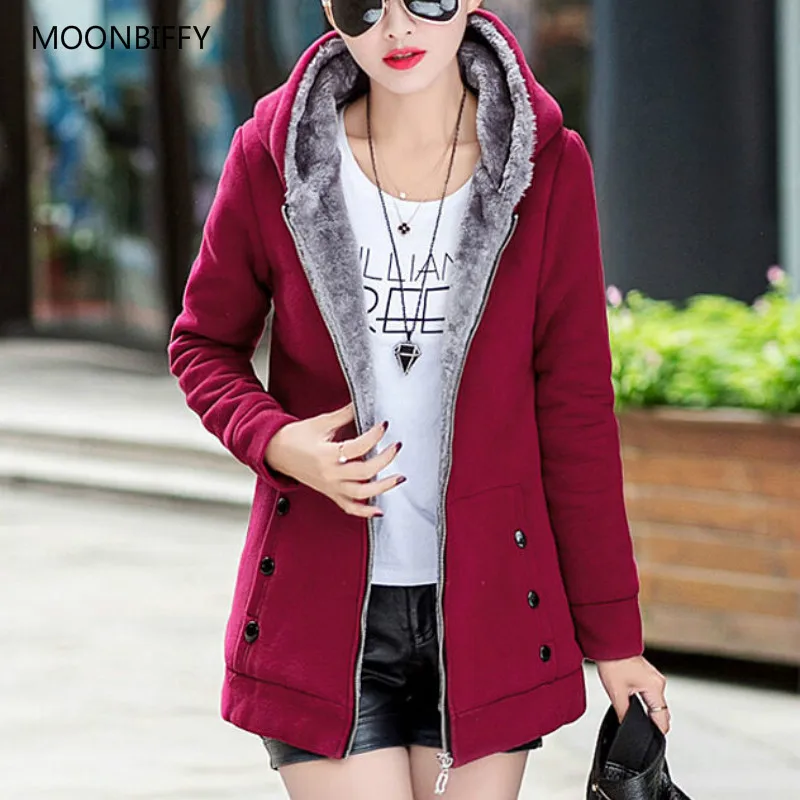 Мода версия плащ толстые бархатные свитер с капюшоном для беременных свободные пальто куртки casaco feminino осень-зима - Цвет: Красный