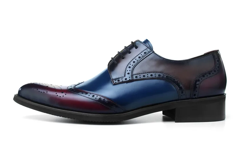 Bräutigam And Herren Oxfords Brogues Business Echtem Formalen Prom Schuhe Black Hochzeit Mode black Leder Kleid Männlichen Aus Blue FgaUn