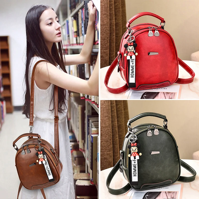 Luoqi Mochila Vintage mujer bolsas de la Escuela de moda Mini mochilas de Mochila de cuero de las mujeres bolsos de hombro Mochila 2018 Luoqi Mochila Vintage mujer bolsas de la Escuela de moda Mini mochilas de Mochila de cuero de las mujeres bolsos de hombro Mochila 2018