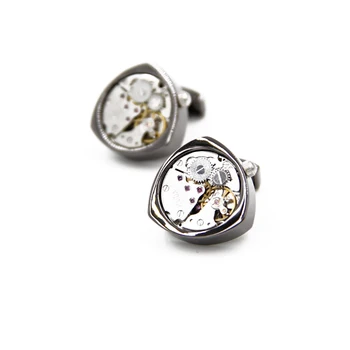 

Discount!!!Functional Mechanical Cufflinks - heart-shaped gun color watch movement stripes cufflinks cuflinks for men