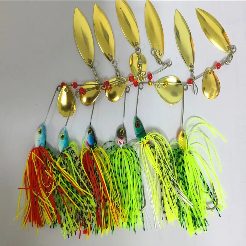 Valor Bolsa Pesca Falso Hard Spinner Isca Spinnerbait Pike Bass Sp009 c 6 Pçs - 1 Valor c 6 pçs saco pesca falso