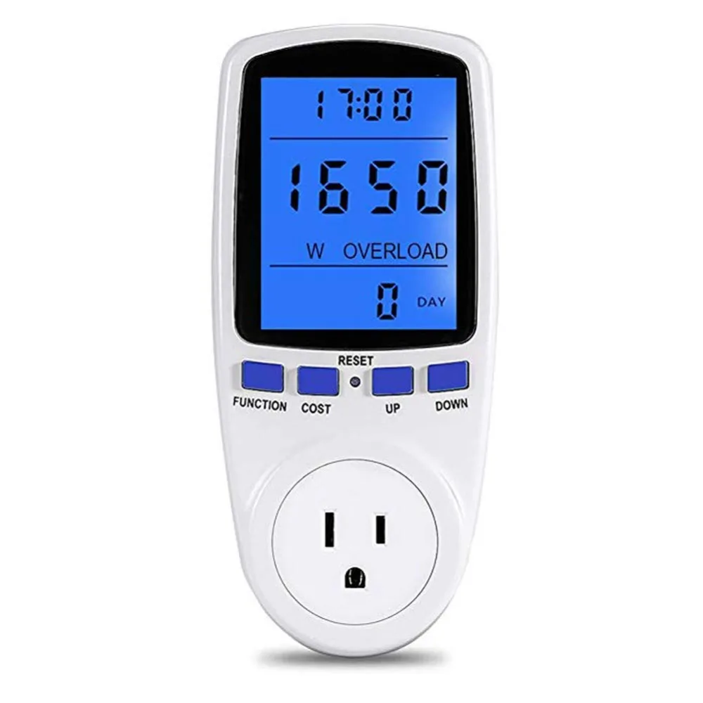

EU Digital Energy Meter Wattmeter with Backlight Electronic Power Meter Record Volt Voltage Outlet Socket Meter Energy Analyzer