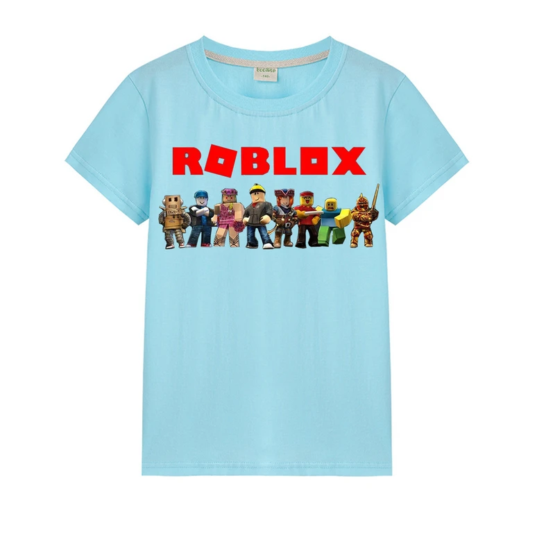 Summer T shirt cartoon Roblox Minecraft game children's T shirt 3D ...