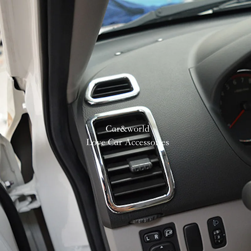 

Interior Central Console Air Condition Outlet Vent Cover Frame Trim For Mitsubishi Pajero Sport 2011-2015 Chrome Car Accessories