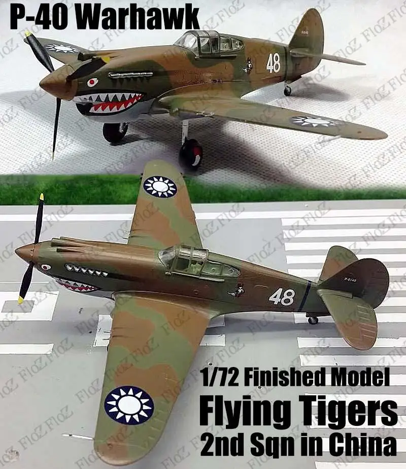 

WWII P-40 Warhawk Flying Tigers 2nd Sqn in China 1/72 finished plane Easy model