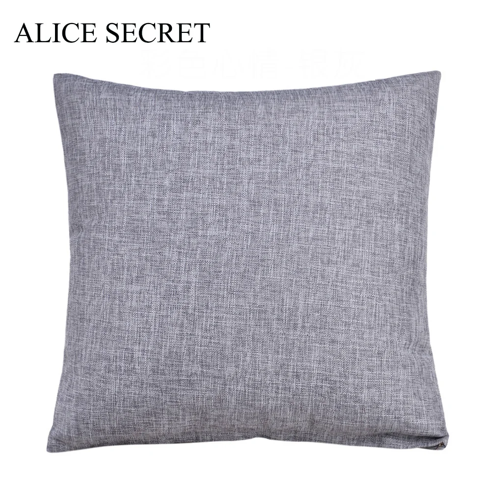 

USA Solid color Linen Cushion Cover Home Decoration Cotton Soft Throw Pillow Case Car Sofa Decoration