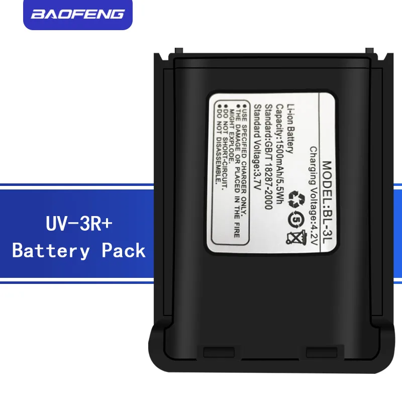 

Battery Original BaoFeng UV-3R+ Battery 3.7V 1500mah Li-ion for Baofeng UV3R Walkie Talkie UV3R PLUS