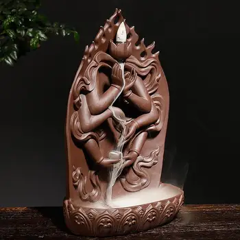 

Thousand Buddha'S Hand Backflow Incense Burner Chinese Lotus Smoke Waterfall Incense Stick Holder Ceramic Bruleur D'Encens Decor