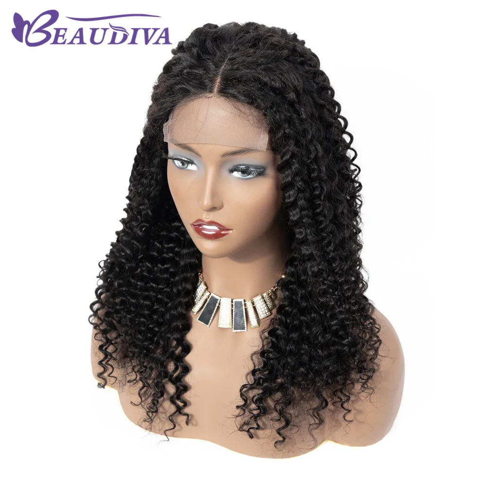 Парики из натуральных волос на кружеве Beaudiva для черных женщин, парик с волнистыми волосами для детей, полный и толстый, 150% 4*4, глубокая часть