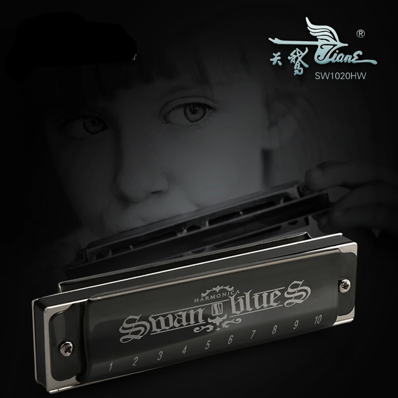 Губная гармошка Swan 10 отверстий Blues Harp armonicas diatonicas Key of C Mouth Ogan instrument музыкальная cigno