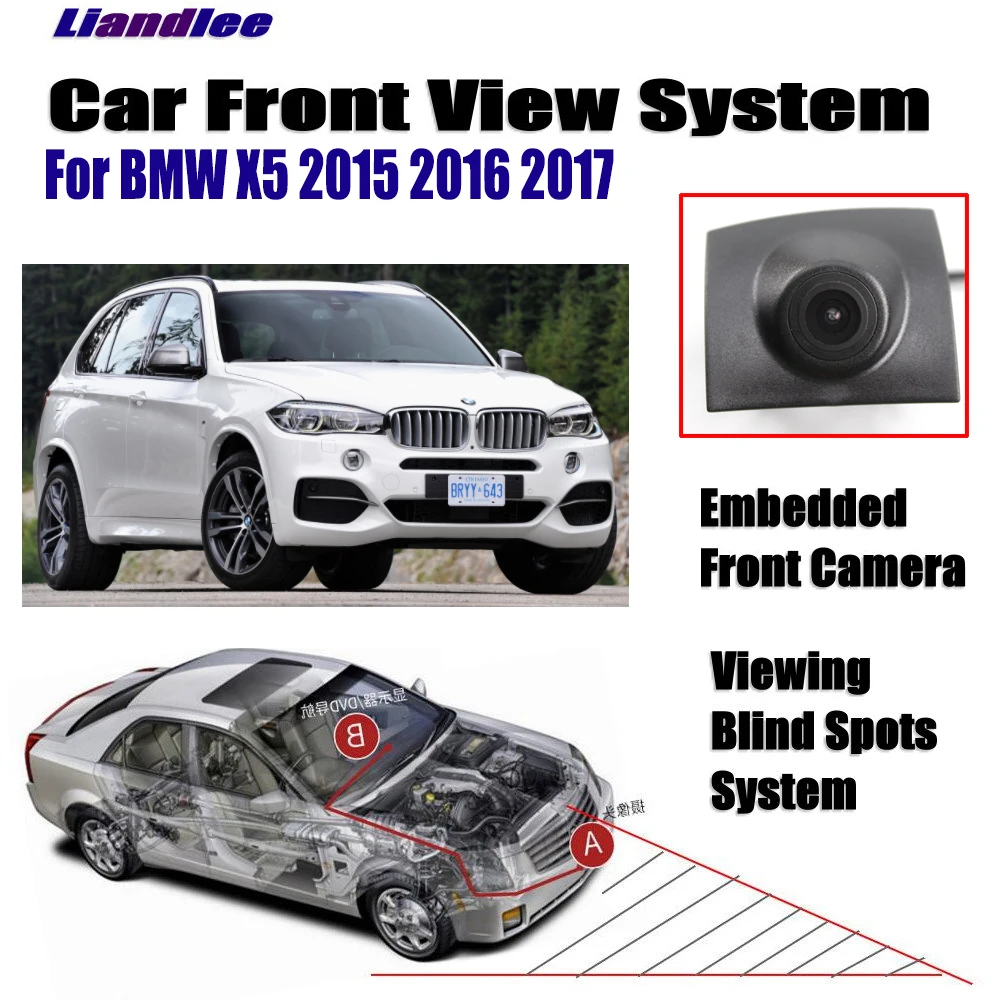 Автомобильная Камера Переднего Вида гриль встроенный для BMW X5 F15-/4," ЖК-экран монитор/переключатель прикуривателя