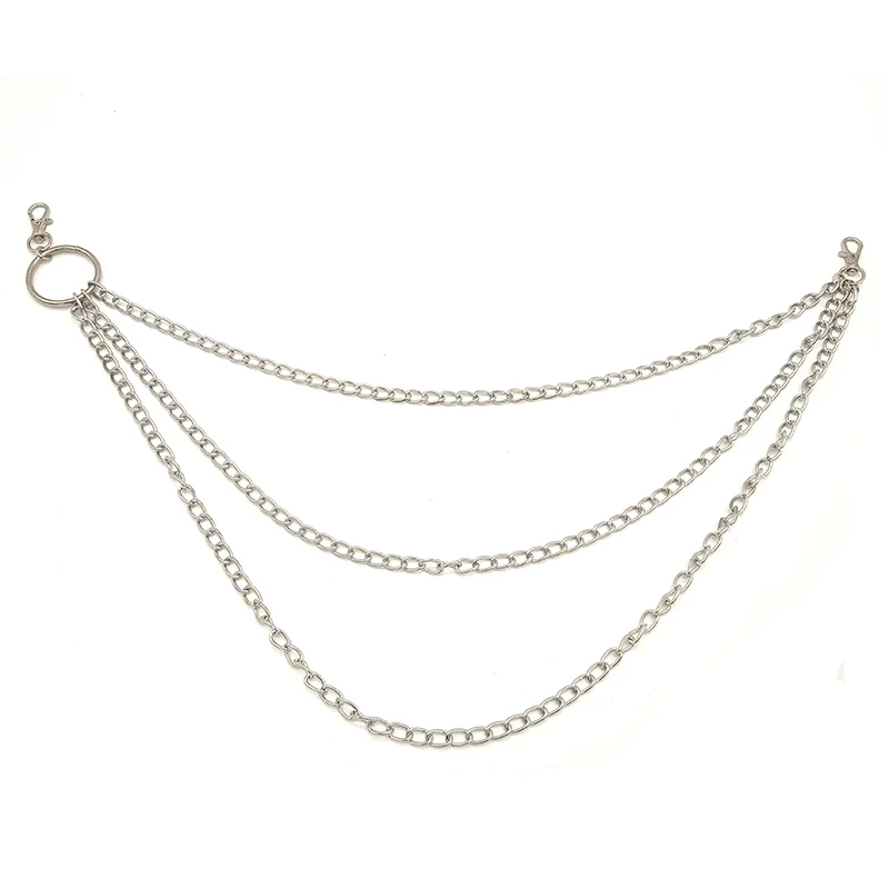 Tres capas Llavero Jean cintura llaveros Punk gancho Llavero pantalones Llavero Biker Portachiavi gran anillo Chaveiro