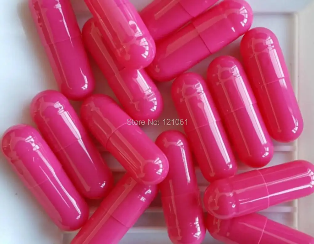 0# 1,000pcs!Dark Pink Dark Pink colored empty capsules size 0,hard