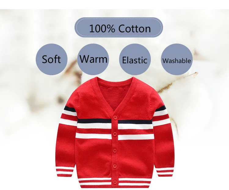 QAZIQILAND/Новые Полосатые свитера для мальчиков, детский пуловер 2018, весна-осень, вязаный Топ для маленьких мальчиков, Детский свитер для