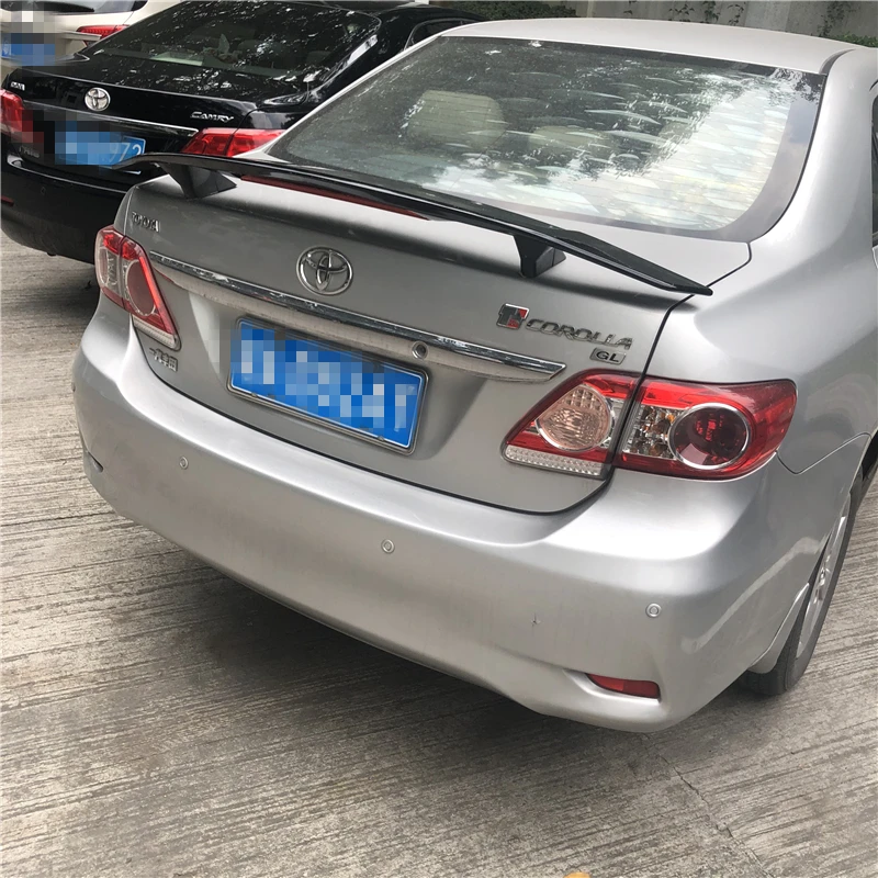 Для Corolla спойлер 2008- для Toyota Corolla Высококачественная надрезаемая подкладка, ABS Материал заднее крыло автомобиля праймер цвет задний спойлер