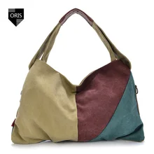 Designer Elegant Patchwork Women’s Shoulder Bag Canvas Female Casual Panelled Crossbody Bag Envelope Style Portable Handbags