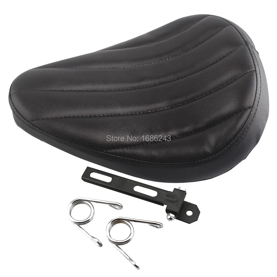 Retro Universal Motorcycle Black SOLO Seat Bracket 2" Spring Chrome Kit