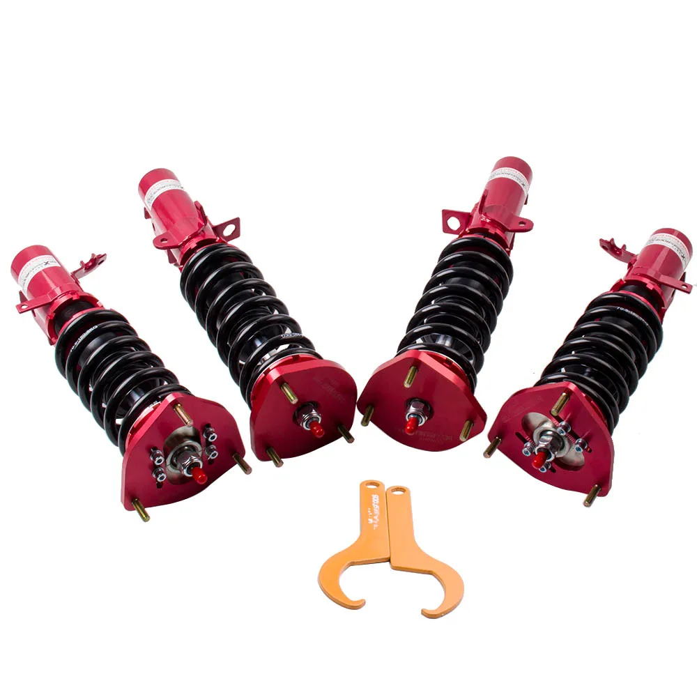 

Adjustable Stiffness Coilovers for Toyota Corolla E90 E100 E110 AE92 AE101 AE111 Shock Absorber Suspension Front Rear RED