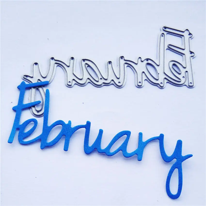

February Word Dies Cutting Dies Stencils For Scrapbooking Paper Card Decorative Craft Embossing Die Metal Cutting Dies New 2019