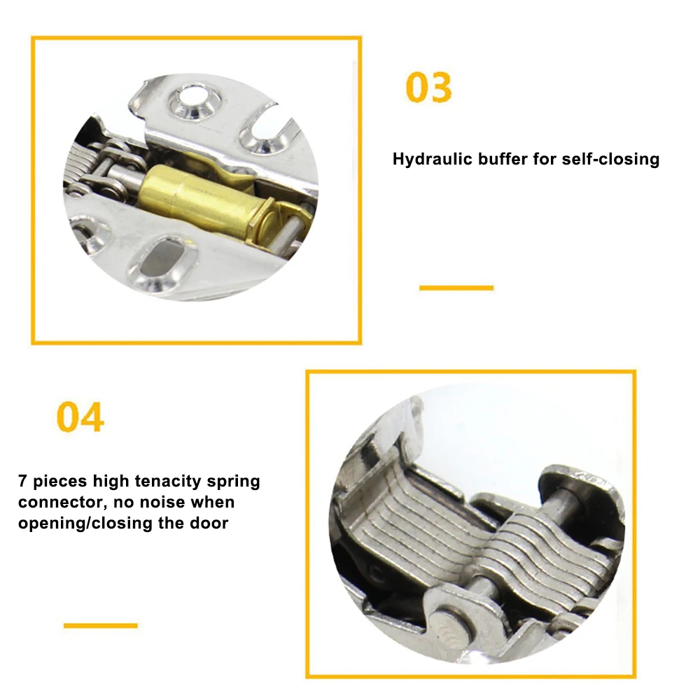 2 шт./пара высокая прочность Нержавеющая сталь металла для мягкого закрытия дверцы шкафа дверные петли, наполовину гидравлический шарнир