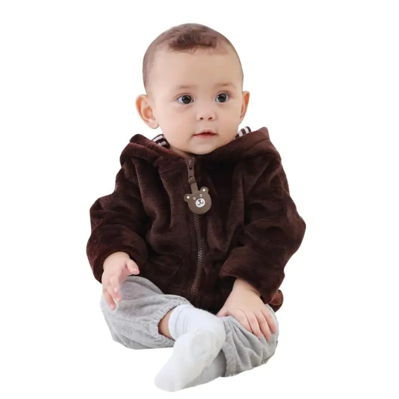 Одежда для младенцев, топы, модная верхняя одежда с капюшоном и длинными рукавами для новорожденных девочек и мальчиков 6-24 месяцев, милая верхняя одежда, куртки, пальто