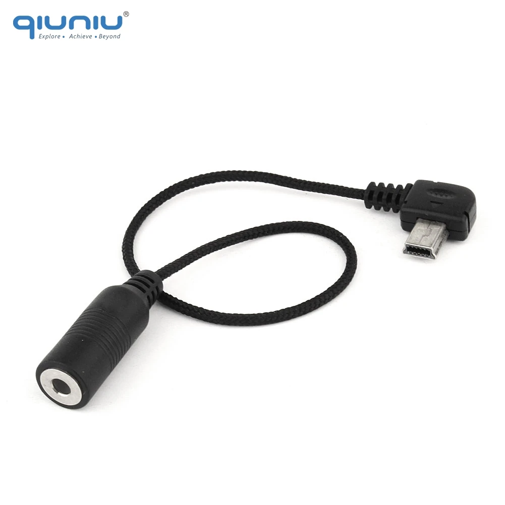 Кабель адаптер для микрофона QIUNIU Mini USB 3 5 мм кабель переходник камеры GoPro Hero + 4