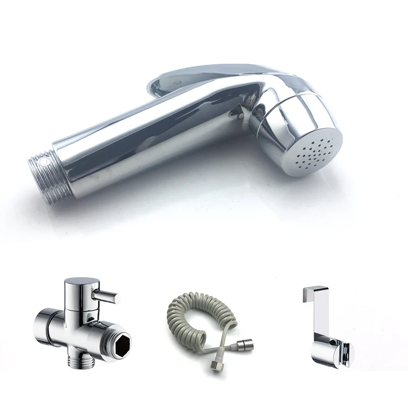 ABS Chrome Handheld Bidet Spray Shower Set Toilet Shattaf Sprayer