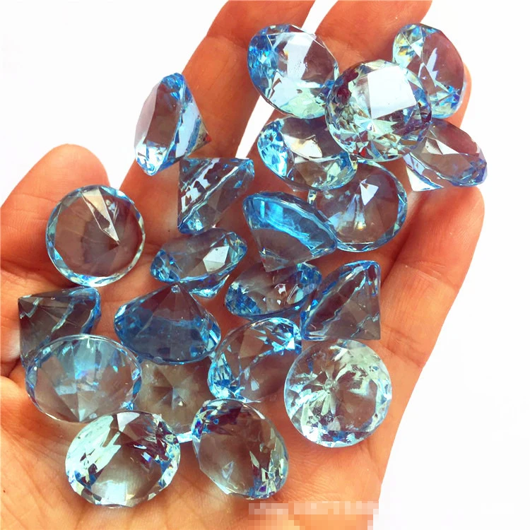 20 мм акриловые хрустальные бриллиантовые драгоценности драгоценные камни наполнитель игрушки реквизит для Хэллоуина вечерние украшения для стола конфетти - Цвет: light blue