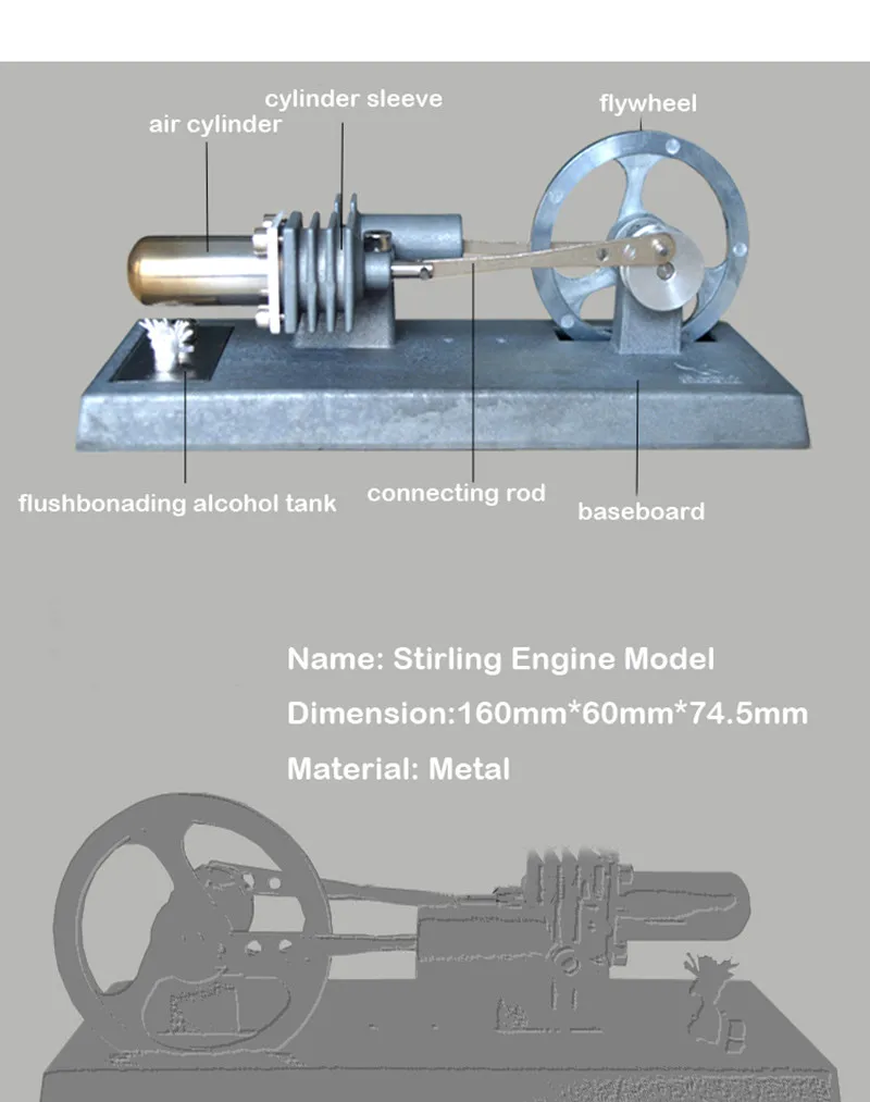 Сборный комплект двигателя Стирлинга для детей, ручная работа, класс, научная игрушка, Сборная модель, научная физика, обучающая игрушка для студентов