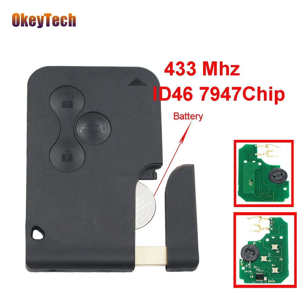 OkeyTech Smart Remote Key Card 433MHz PCF7947 ID46 Chip