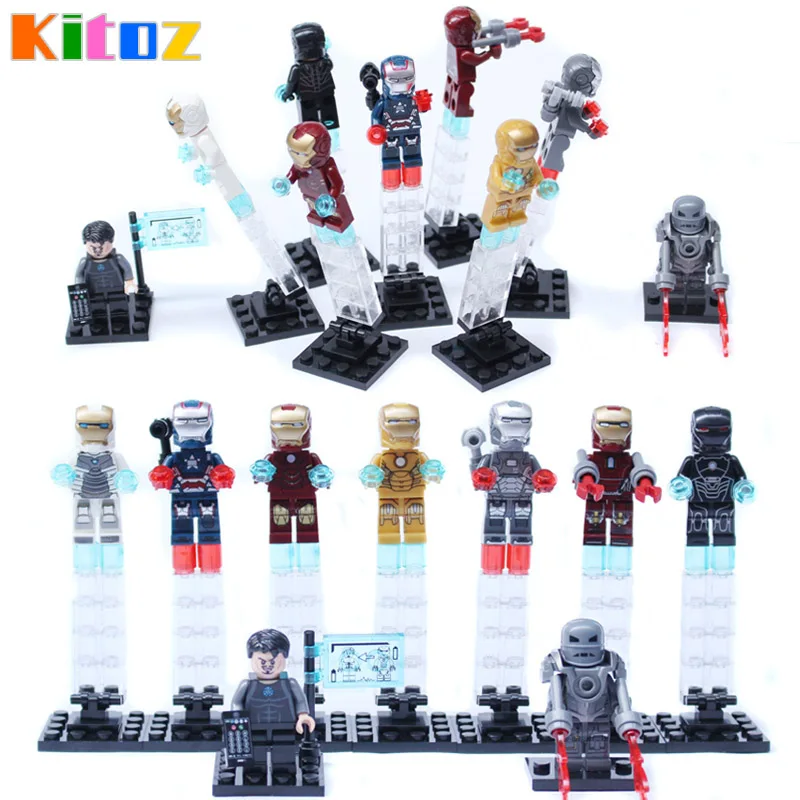 Us 559 20 Offkitoz Iron Man Mark 1 4 16 21 35 39 Patriot Midas War Machine Tony Stark Gemini Toy Figure Building Block Compatible With Lego In