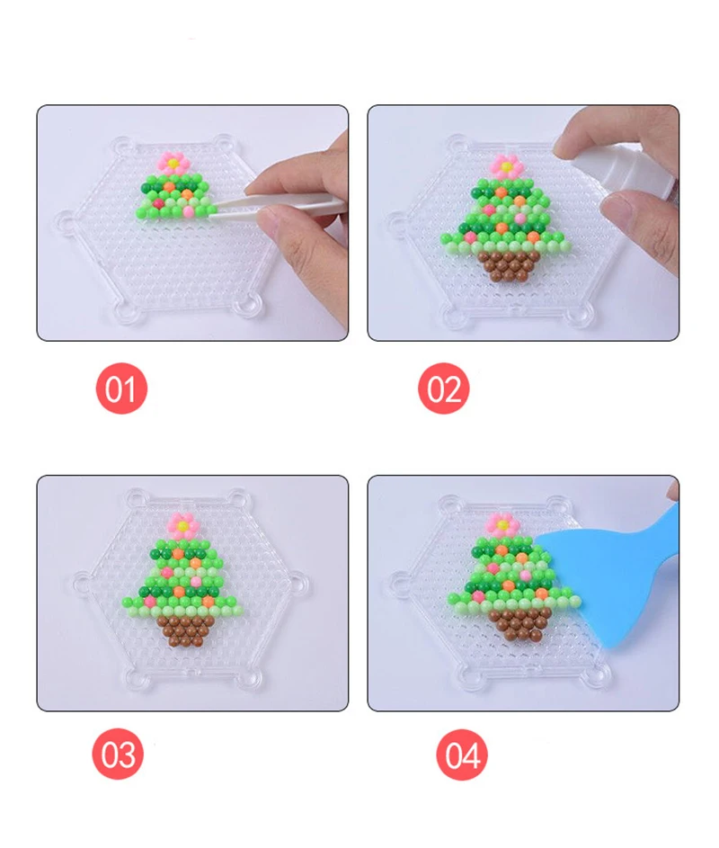 aquabeads Цвет Кристалл bean DIY Аква распыления воды Magic Бусины 3D головоломки Развивающие комплект juguetes мяч игры игрушечные лошадки для детей аквабитсц для детей бусины набор