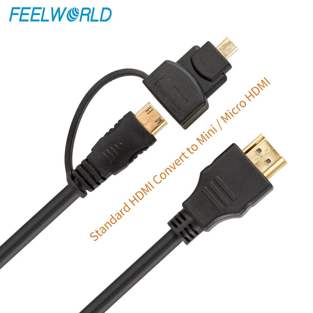 

Feelworld High Speed HDMI convert to Mini Micro HDMI cable 1.4 Version Gold Plated Male to Male High Quality Video Cable 1m