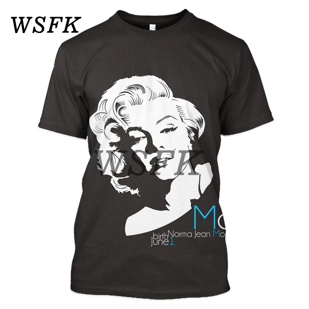 WSFK Nouveau футболка de sport decontract Street Imprime Мэрилин Монро Hommes et femmes|Футболки| |