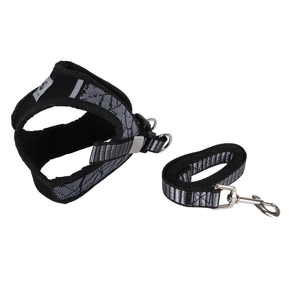 Pet Harness Collar Leads for Medium Small Dogs Vest Harnesses with Reflective Stripe Safety Buckle Traction Rope Dog Chest Strap (8)