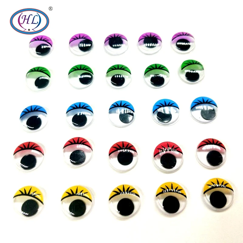 HL 15mm 50pcs/package Colorful Eyelash Dolls Eyes For Toys Dolls Googly