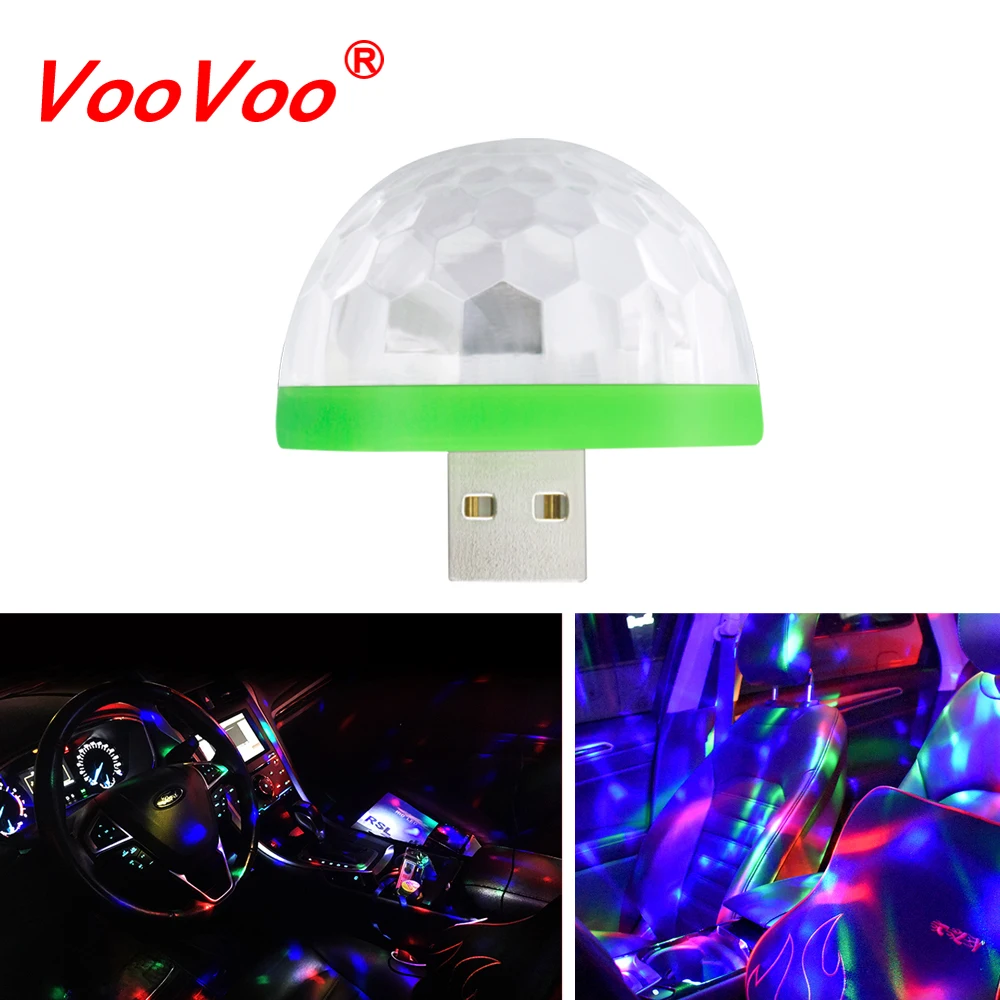 

VooVoo Car LED Decorative Lamp Mini RGB Atmosphere Light Auto Interior LED USB Club Disco Magic Stage Effect Lights Car Styling
