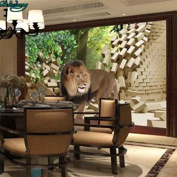 

beibehang Large custom wallpaper 3d background wall lion TV sofa background wall home decoration