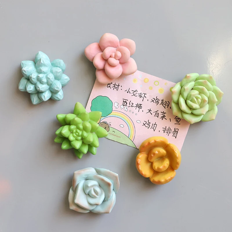 

Resin Fridge Magnets Artificial succulent plants Bonsai set fake Flower vase Souvenir Blackboard Magnetic Stickers