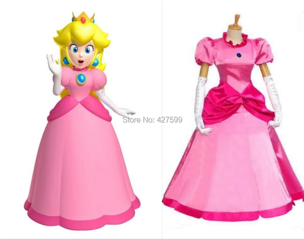 Ups livraison gratuite Super Mario Princess Peach robe Cosplay Costume