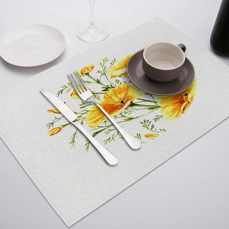 Коврик для стола из ткани с принтом, теплоизоляционная чашка, миска для посуды, коврик для кухонного стола, подставка для напитков, прочная - Цвет: PC1567