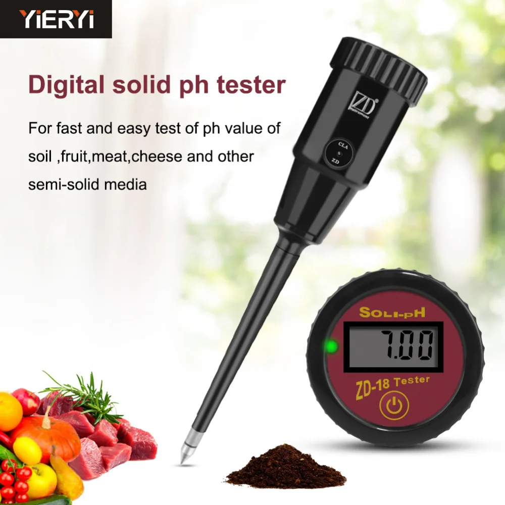 

Yieryi New Gardening Tools ZD-18 Handheld Digital Soil Moisture Analyzer PH Range 3~8ph, Fruit Egg PH 1~8