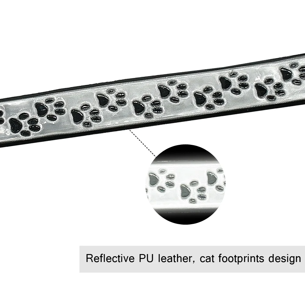 Индивидуальный светящийся ошейник для кошки, Колокольчик для кошки,, светящийся с гравировкой ID Tag Paw, ожерелье