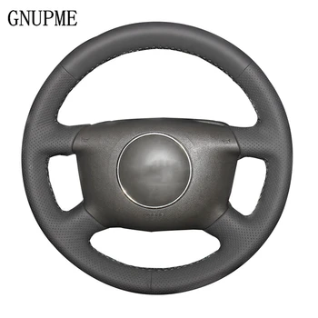 

GNUPME Black Steering Cover Hand-Stitched Artificial Leather Car Steering Wheel Cover for Audi A3 2000-2003 Audi A6 2000-2004