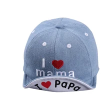 Весенние детские шапки для новорожденных, регулируемая шапка с шариком для мальчиков и девочек, дышащая бейсбольная кепка с надписью «i love mama» и вышивкой, кепки с козырьком