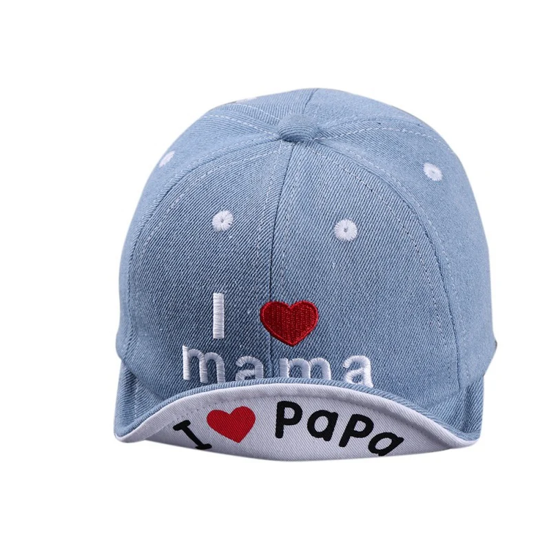 

Spring Newborn Baby Hats Adjustable Ball Hat Boys Girls Baseball Cap Breathable i love mama Letter Embroidery Visors Hats