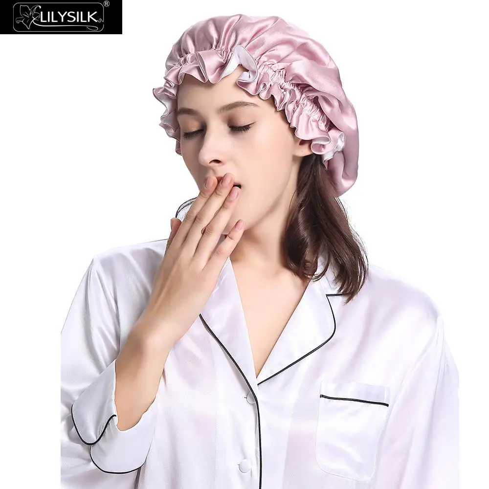 Lilysilk Double Silk Night Sleep Cap Luxury Women Hat Accessories Lady