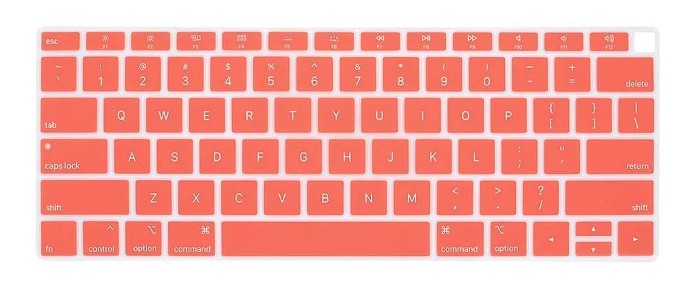 Redlai английская(США) клавиатура крышка облегающий рукав для MacBook Air 13 A1932 с retina fit Touch ID мягкая ТПУ клавиатура протектор - Цвет: Grapefruit red