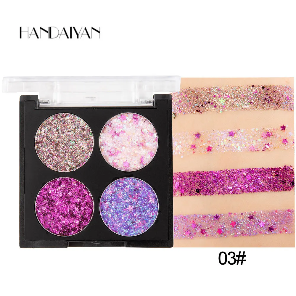 Pallete à Prova Cosméticos para Olho Handaiyan Cores Conjunto Diamante Sombra Dwaterproof Água Shinny Olho Profissional Compõem Paleta Feminino 4 - 11 Sombra de olho