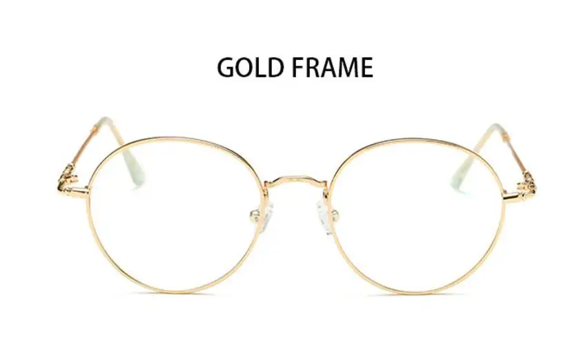 Круглые прозрачные очки для женщин, бренд Nerd, оправа для очков, мужские очки по рецепту, декоративные очки, золотые прозрачные линзы Oculos - Цвет оправы: gold
